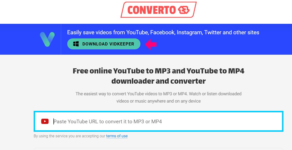 Converto YouTube to mp3 converter